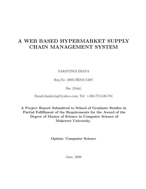 a web based hypermarket supply chain management system