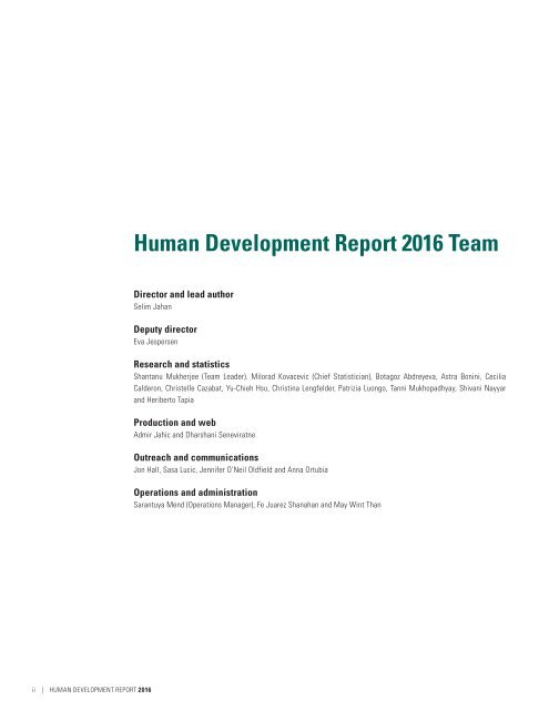 Human Development Report 2016