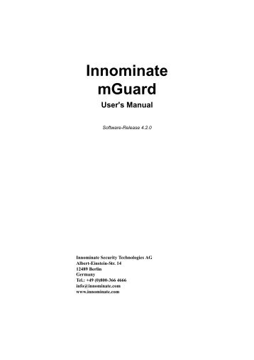 Innominate mGuard User's Manual