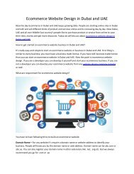 Ecommerce Website Design in Dubai and UAE