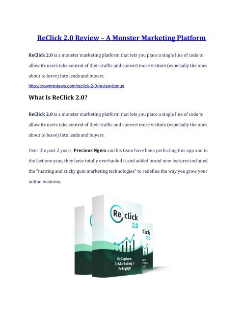 ReClick 2.0 review and (GET) +100 items bonus pack