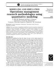 Operations management research methodologies using quantitative ...