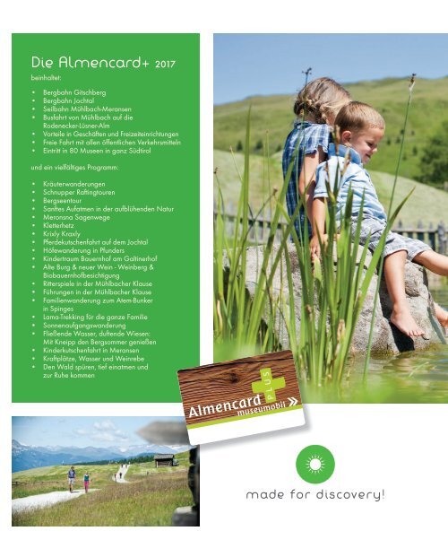 Sommerkatalog Familyhotel Huber in Vals/Südtirol