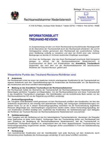 informationsblatt treuhand-revision - Rechtsanwaltskammer ...