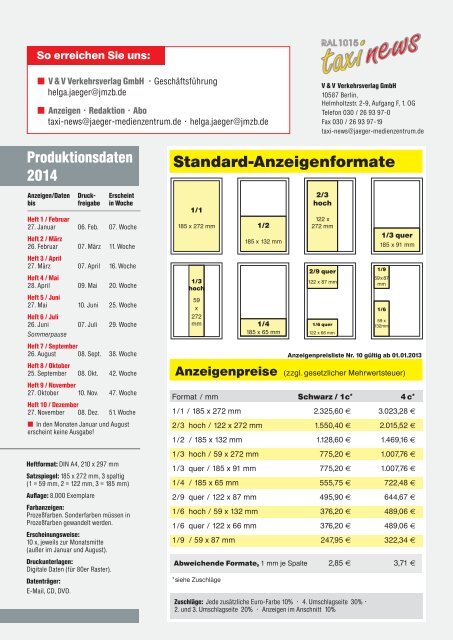 RAL 1015 taxi news Heft 1-2014