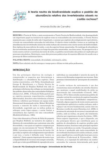 amanda_carvalho- A teoria neutra da biodiversidade