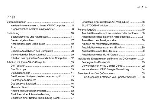 Sony VPCF24N1E - VPCF24N1E Mode d'emploi Allemand