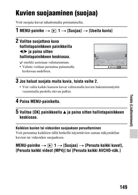 Sony SLT-A65VL - SLT-A65VL Consignes d&rsquo;utilisation Finlandais