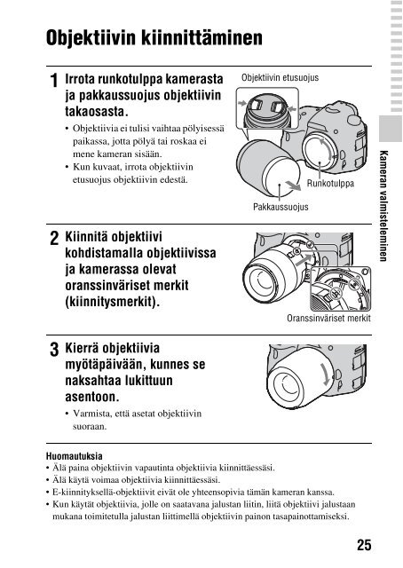 Sony SLT-A65VL - SLT-A65VL Consignes d&rsquo;utilisation Finlandais