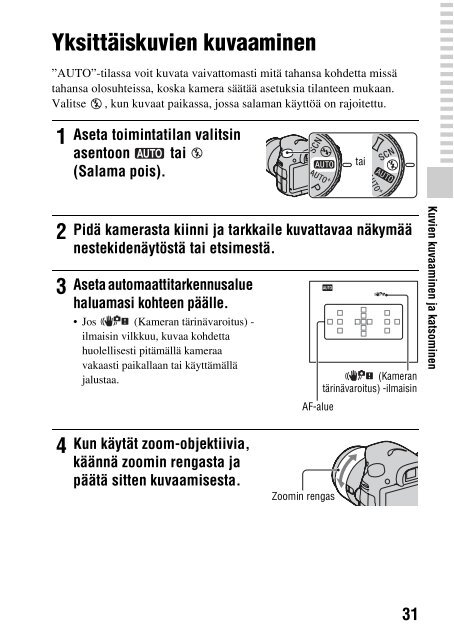 Sony SLT-A65VL - SLT-A65VL Consignes d&rsquo;utilisation Finlandais