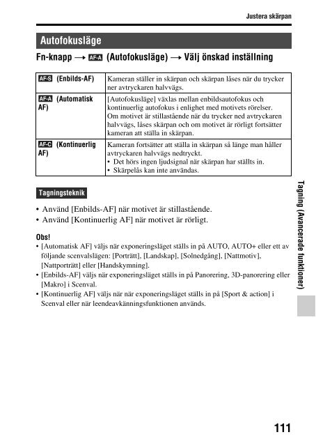 Sony SLT-A65VL - SLT-A65VL Consignes d&rsquo;utilisation Su&eacute;dois