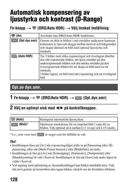 Sony SLT-A65VL - SLT-A65VL Consignes d&rsquo;utilisation Su&eacute;dois