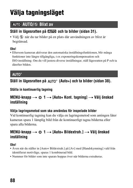 Sony SLT-A65VL - SLT-A65VL Consignes d&rsquo;utilisation Su&eacute;dois