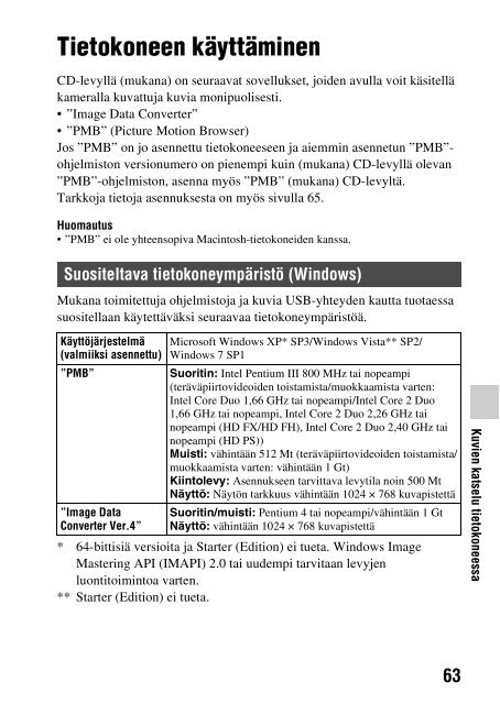 Sony SLT-A65VL - SLT-A65VL Consignes d&rsquo;utilisation Finlandais