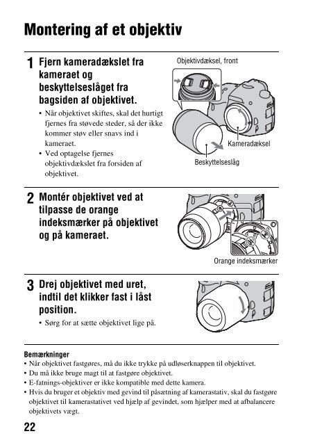 Sony SLT-A65VL - SLT-A65VL Consignes d&rsquo;utilisation Danois