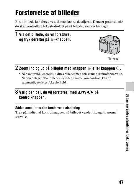 Sony SLT-A65VL - SLT-A65VL Consignes d&rsquo;utilisation Danois