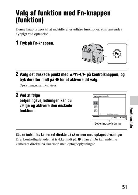 Sony SLT-A65VL - SLT-A65VL Consignes d&rsquo;utilisation Danois