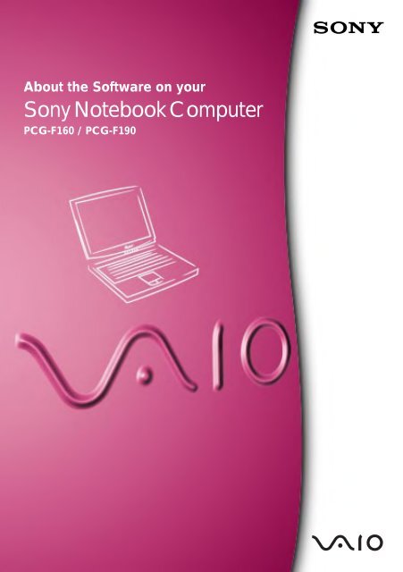 Sony PCG-F190 - PCG-F190 Manuale software Inglese