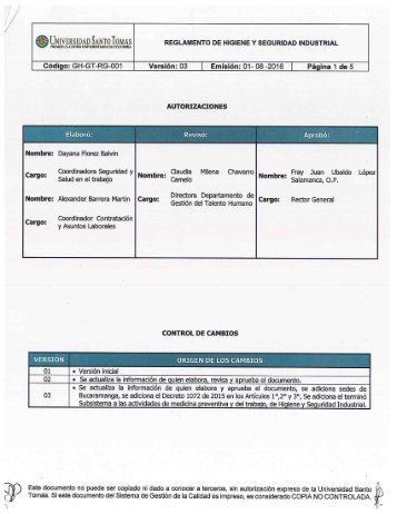 REGLAMENTO DE HIGIENE Y SEGURIDAD INDUSTRIAL