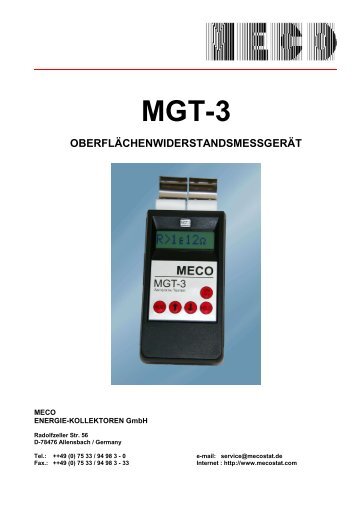 mgt-3 oberflächenwiderstandsmessgerät - Meco Energie ...