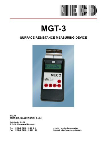 mgt-3 surface resistance measuring device - Meco Energie ...