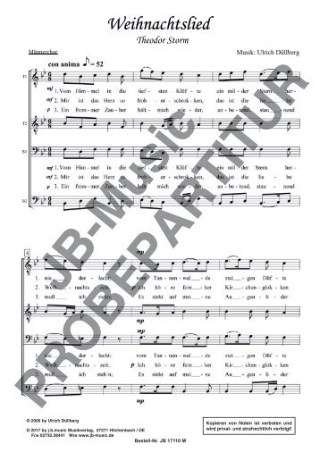 Weihnachtslied  (für Männerchor TTBB)