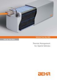 Thermal Management For Hybrid Vehicles - Behr