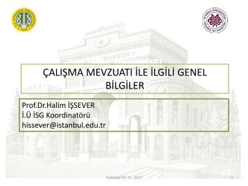 Yeditepe İSGYL  çalışma mevzuattı