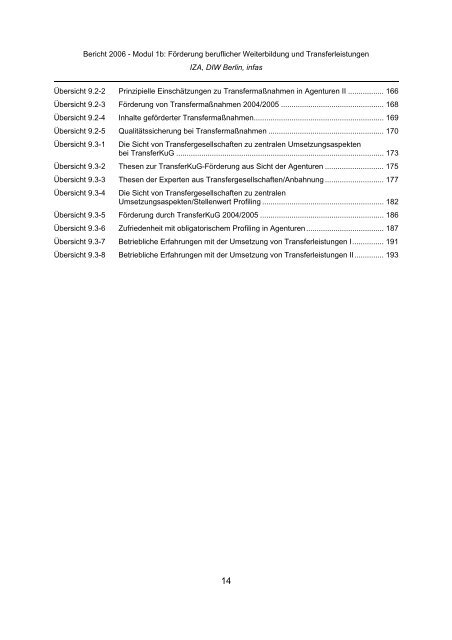 Evaluation der Maßnahmen zur Umsetzung der Vorschläge der - Infas