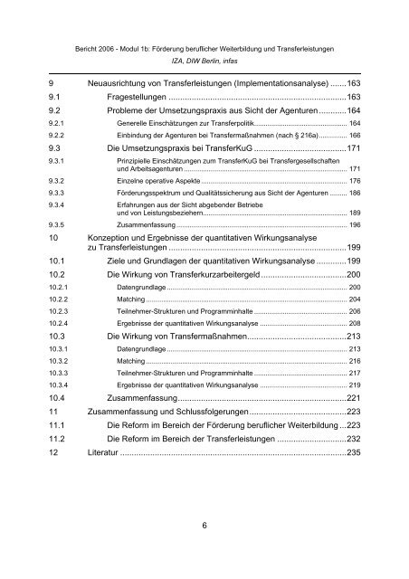 Evaluation der Maßnahmen zur Umsetzung der Vorschläge der - Infas