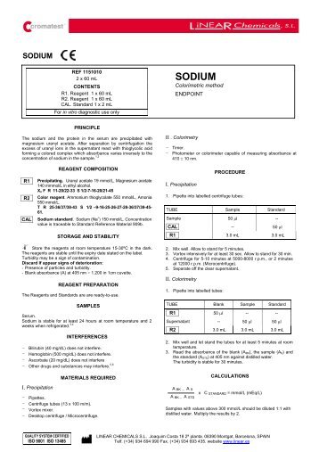 SODIUM - LINEAR CHEMICALS