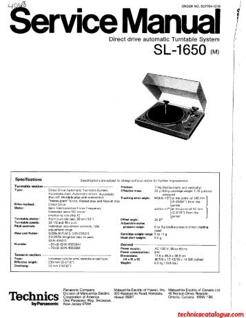 Technics SL-1650.pdf - Technics Catalogus