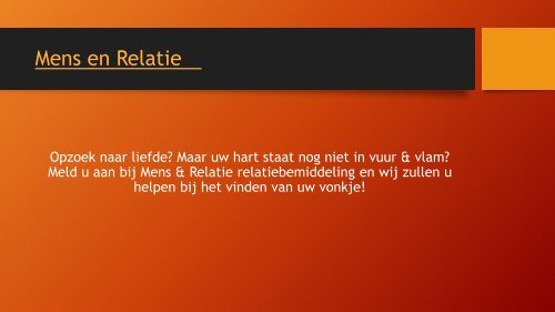 Relatiedorp - Mens en Relatie