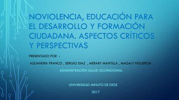 Noviolencia, Educación para el Desarrollo y Formación