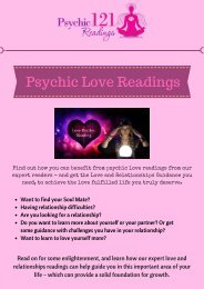 Psychic Love Readings at Psychic 121 Readings