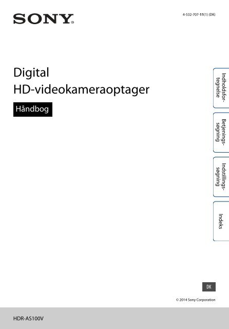 Sony HDR-AS100VB - HDR-AS100VB Guide pratique Danois