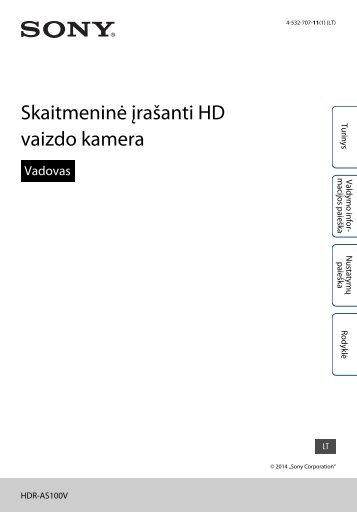 Sony HDR-AS100VB - HDR-AS100VB Guide pratique Lituanien