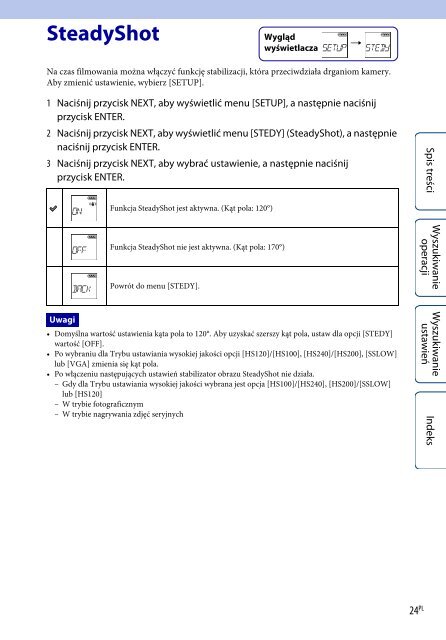 Sony HDR-AS100VB - HDR-AS100VB Guide pratique Polonais