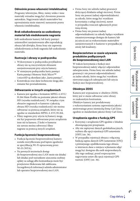 Sony HDR-AS100VB - HDR-AS100VB Guide pratique Polonais