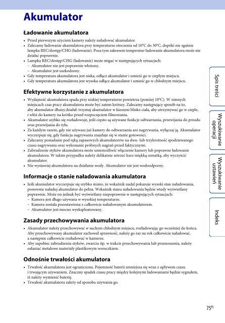 Sony HDR-AS100VB - HDR-AS100VB Guide pratique Polonais