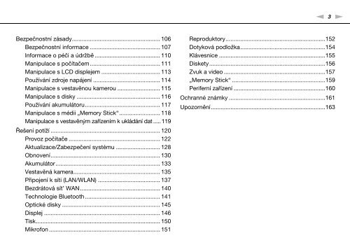 Sony VPCY22C5E - VPCY22C5E Istruzioni per l'uso Ceco