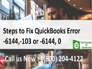 How to Troubleshoot QuickBooks Error -6144, -103? 