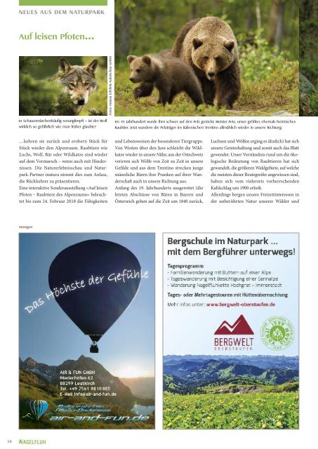 NAGELFLUH Frühjahr/Sommerausgabe 2017 - das Naturpark Magazin