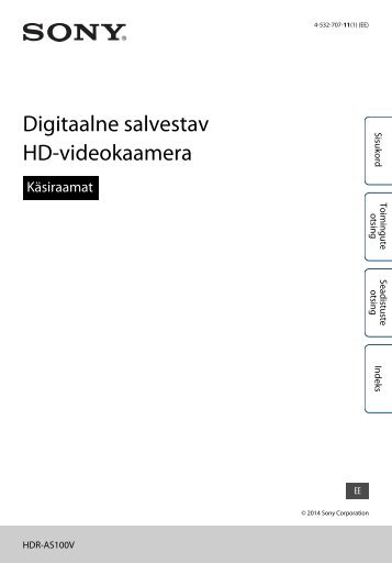 Sony HDR-AS100VB - HDR-AS100VB Guide pratique Estonien