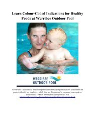 Learn Colour-Coded Indications for Healthy Foods at Werribee Outdoor Pool