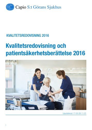 Kvalitetsredovisning och patientsäkerhetsberättelse 2016