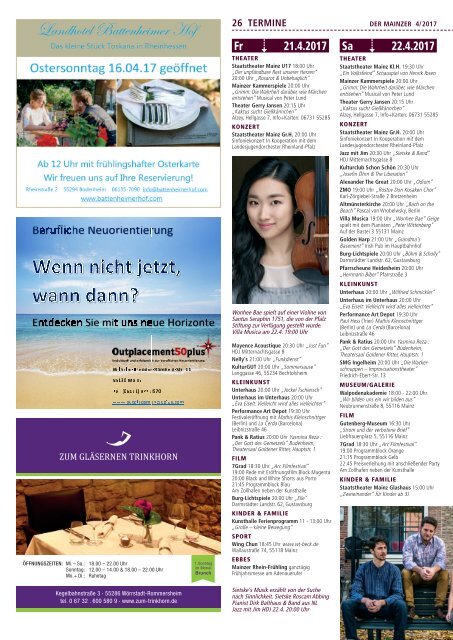 DER MAINZER - Das Magazin für Mainz und Rheinhessen - Nr. 319