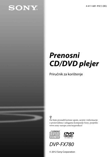 Sony DVP-FX780 - DVP-FX780 Istruzioni per l'uso Bosniaco