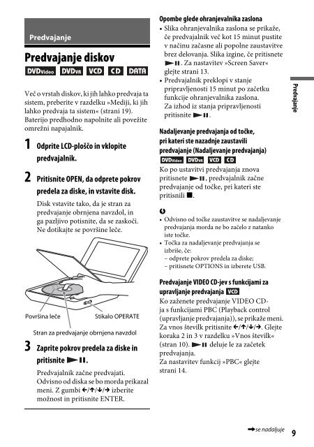 Sony DVP-FX780 - DVP-FX780 Istruzioni per l'uso Sloveno