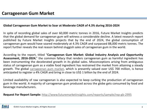 Global Carrageenan Gum Market to Soar at Moderate CAGR of 4.3% during 2016-2024